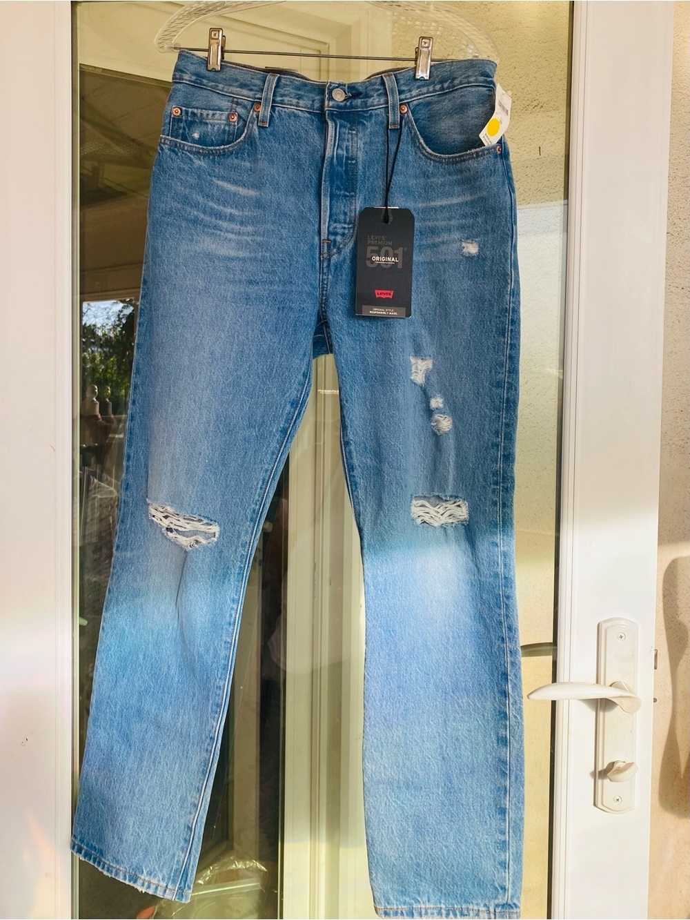 Levi’s Premium 501 Original Jeans High Rise Distressed Straight Leg NWT - Picture 12 of 13